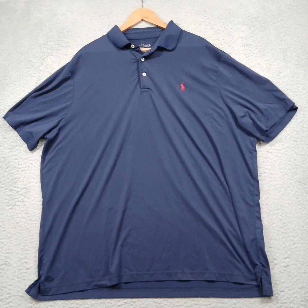 Polo Ralph Lauren Golf Polo Shirt Men's XL Navy‎ Blue Performance read